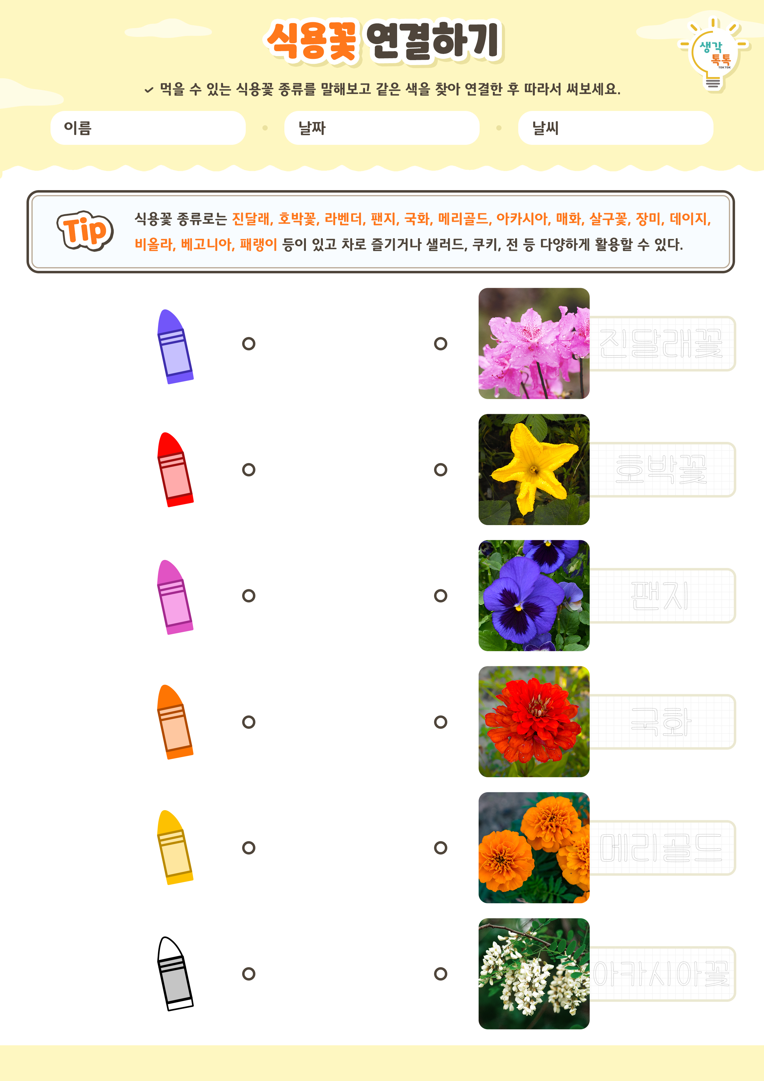 나의 가족 소개하기 활동지